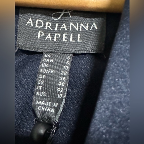 Adrianna Papell Women’s Jersey Tuxedo Gown - Navy, Size 6 - Picture 10 of 13
